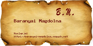 Baranyai Magdolna névjegykártya